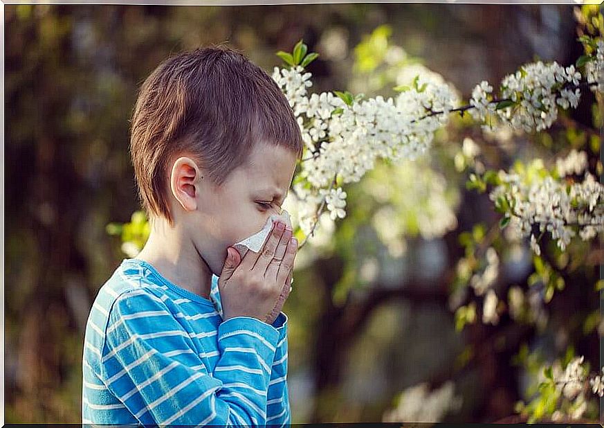 Child eliminating mucus