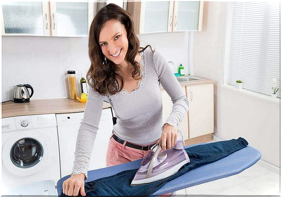 woman ironing clothes