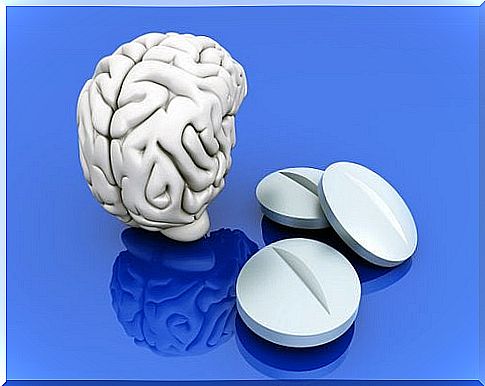 Brain with anxiolytic pills