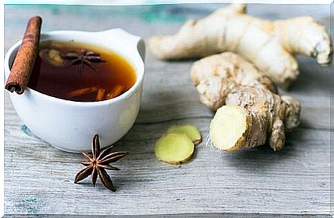 Natural remedy with cinnamon and ginger for bad breath