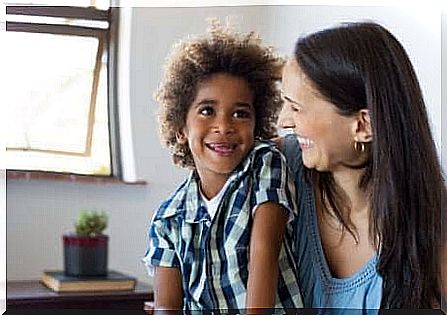 mother smiling at her son