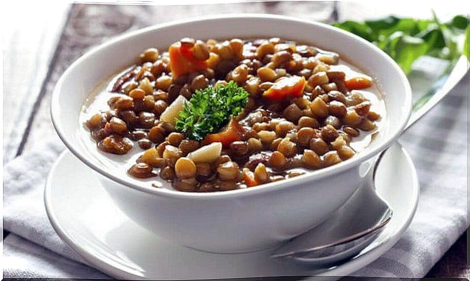 cooked lentils