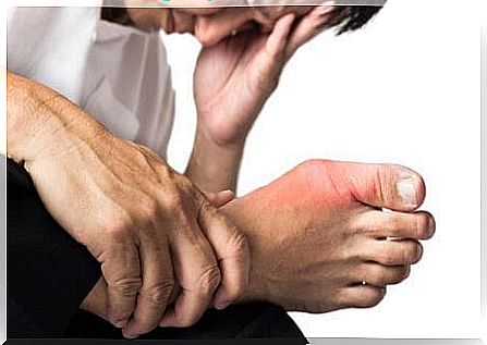 Man suffering from gout symptoms