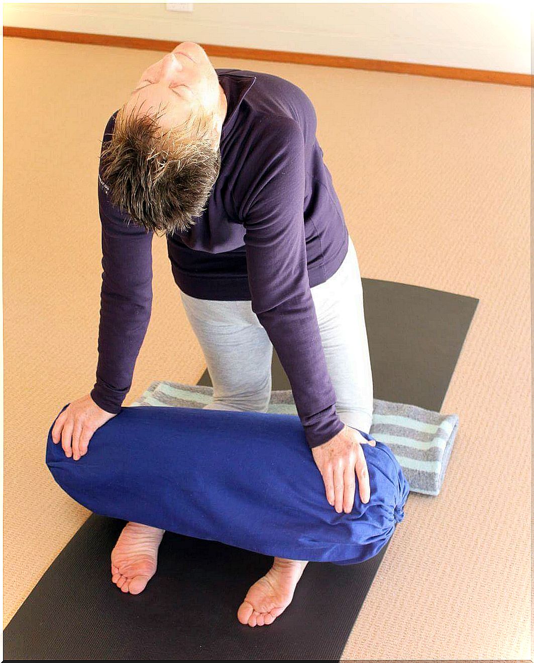 Woman stretching to eliminate stress